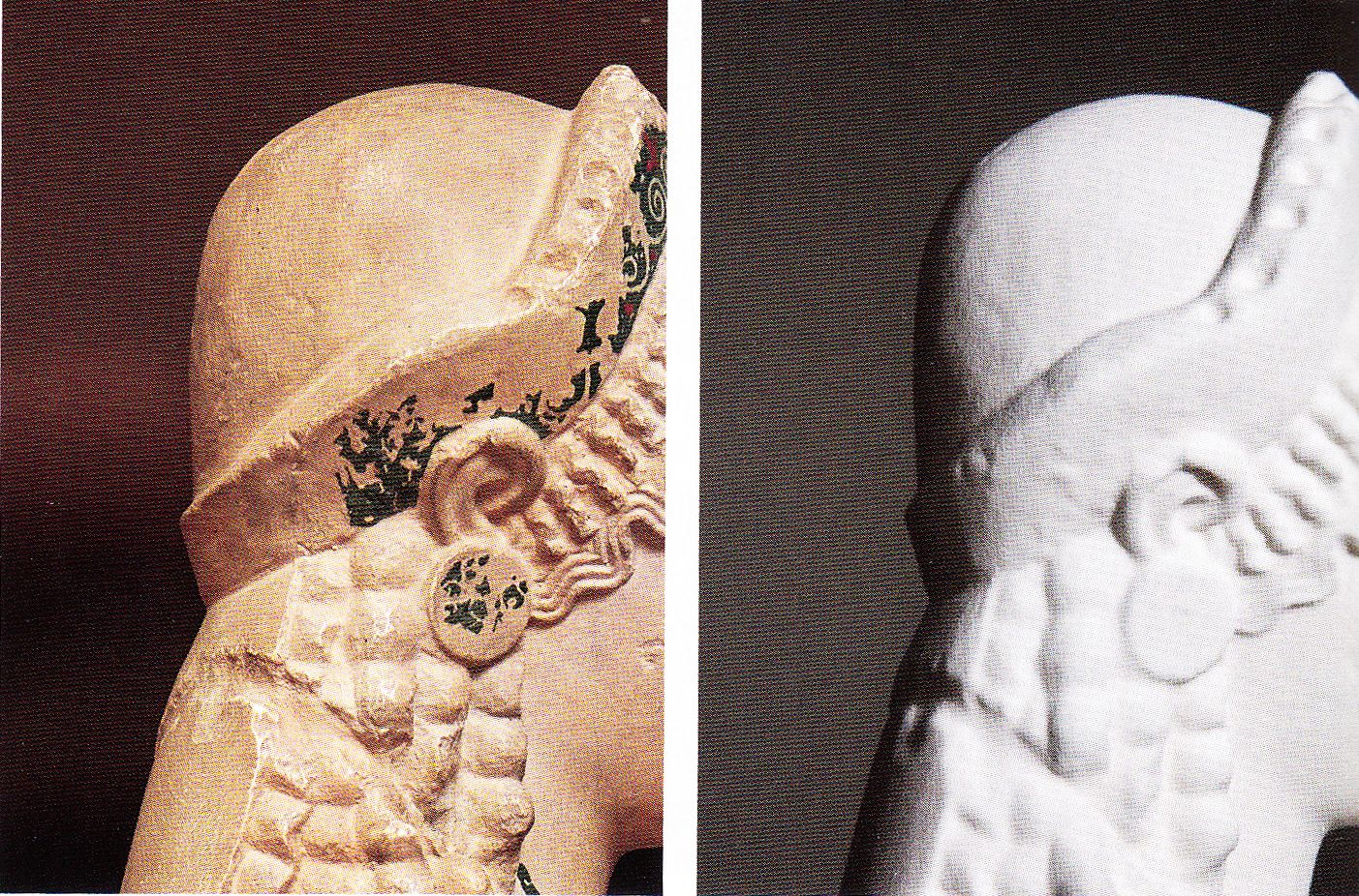 Zwei Köpfe der gleichen Statue 